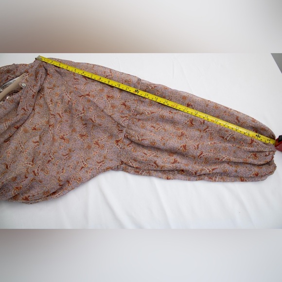 Zara Multicolor Chiffon Dressy & Chic Paisley Printed Women’s Blouse Size Medium - Picture 11 of 17